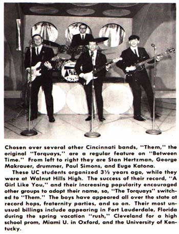 George Makrauer, drummer for THEM, house band for WCPO-TV program, "Between Time," 1965
