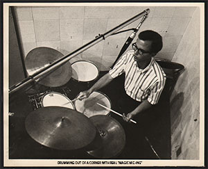 George Makrauer playng at one of several King Records recording sessions, King Studios, Cincinnati